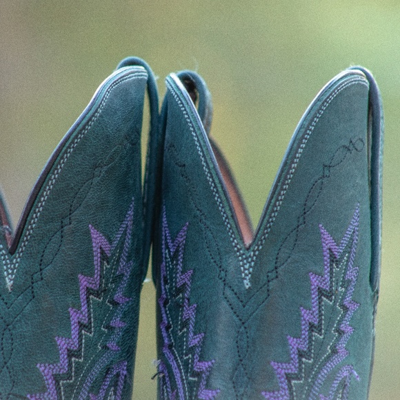 Old Gringo Teju Lizard Teal Cowboy boots - Picture 3 of 16